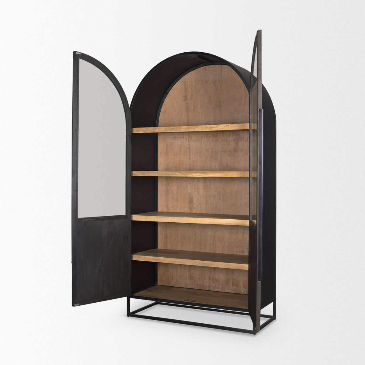 Sloan Black Wood Arched Cabinet - Ornate Home