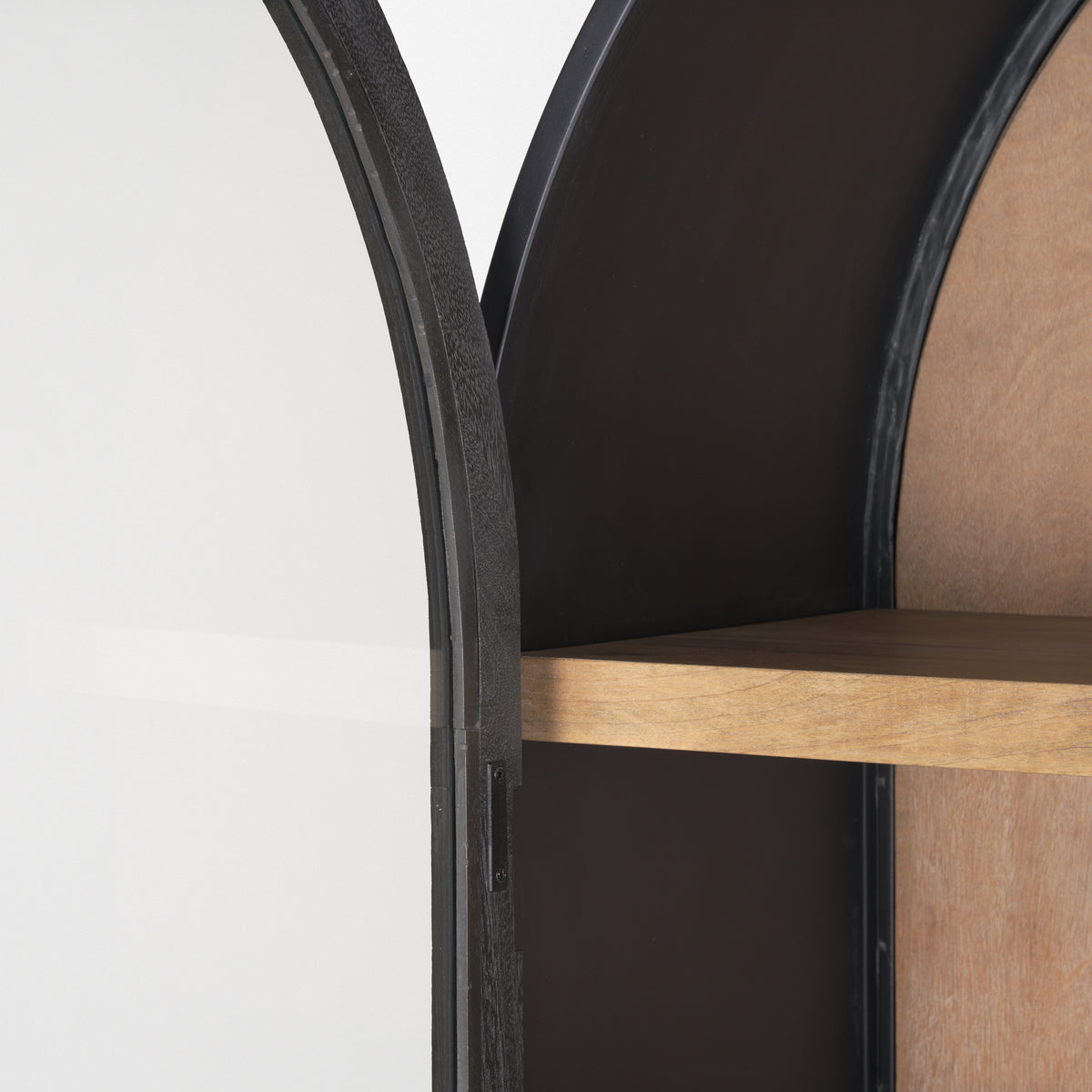 Sloan Black Wood Arched Cabinet - Ornate Home