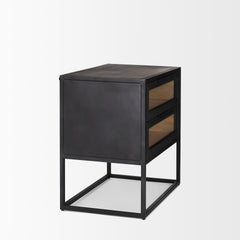 Sloan Black Wood Side Table