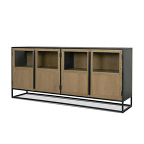 Sloan Light Brown/Black 80" Wood Sideboard - Ornate Home