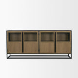 Sloan Light Brown/Black 80" Wood Sideboard - Ornate Home