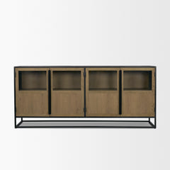 Sloan Light Brown/Black 80" Wood Sideboard