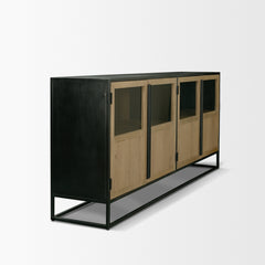 Sloan Light Brown/Black 80" Wood Sideboard