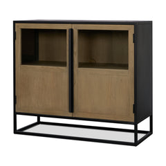 Sloan Light Brown/Black Accent Cabinet - Ornate Home