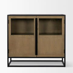 Sloan Light Brown/Black Accent Cabinet - Ornate Home
