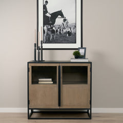 Sloan Light Brown/Black Accent Cabinet - Ornate Home