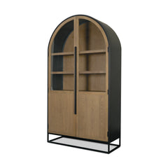 Sloan Light Brown/Black Arched Cabinet - Ornate Home