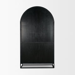 Sloan Light Brown/Black Arched Cabinet - Ornate Home