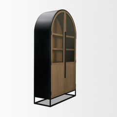 Sloan Light Brown/Black Arched Cabinet - Ornate Home