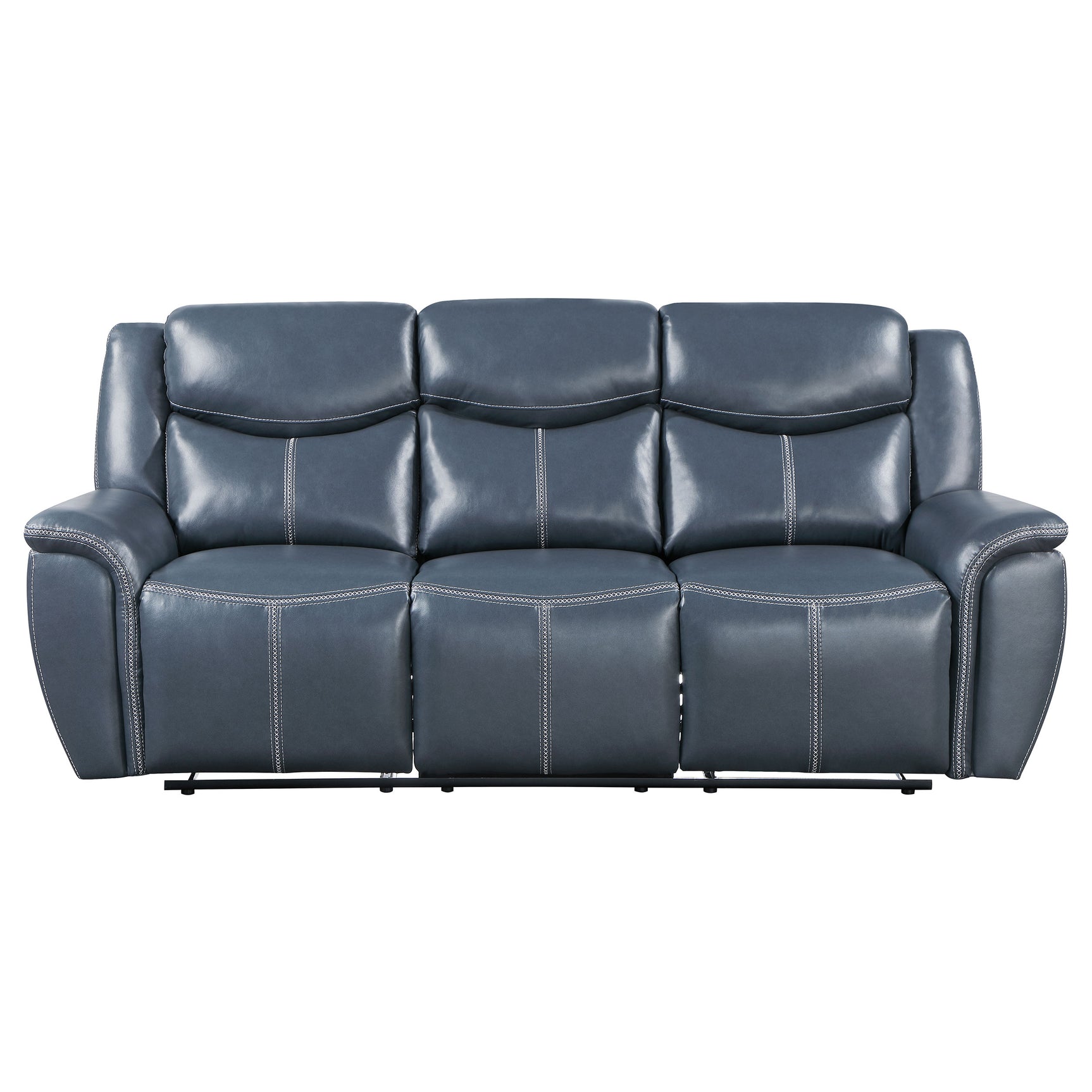 Sloane Blue 2-piece Upholstered Reclining Sofa Set - Ornate Home