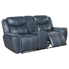 Sloane Blue 2-piece Upholstered Reclining Sofa Set - Ornate Home