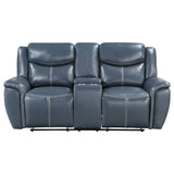 Sloane Blue 2-piece Upholstered Reclining Sofa Set - Ornate Home