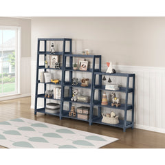 Sloane Blue 3 Fixed Shelves Bookcase - Ornate Home