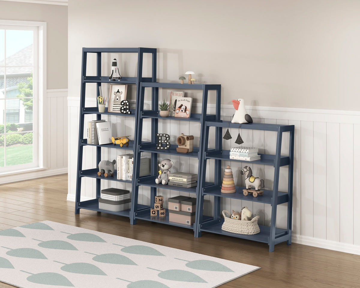 Sloane Blue 3 Fixed Shelves Bookcase - Ornate Home