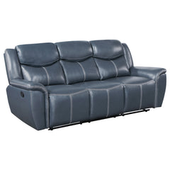 Sloane Blue 3-piece Upholstered Reclining Sofa Set - Ornate Home