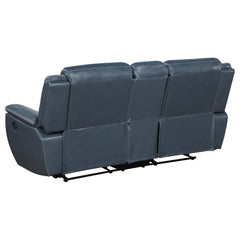 Sloane Blue 3-piece Upholstered Reclining Sofa Set - Ornate Home