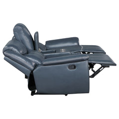 Sloane Blue 3-piece Upholstered Reclining Sofa Set - Ornate Home