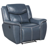 Sloane Blue 3-piece Upholstered Reclining Sofa Set - Ornate Home