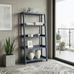 Sloane Blue 4 Fixed Shelves Bookcase - Ornate Home