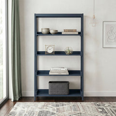 Sloane Blue 4 Fixed Shelves Bookcase - Ornate Home