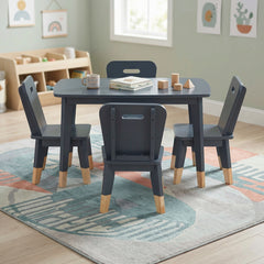 Sloane Blue 5-Piece Pack Children Table And Chairs Set - Ornate Home