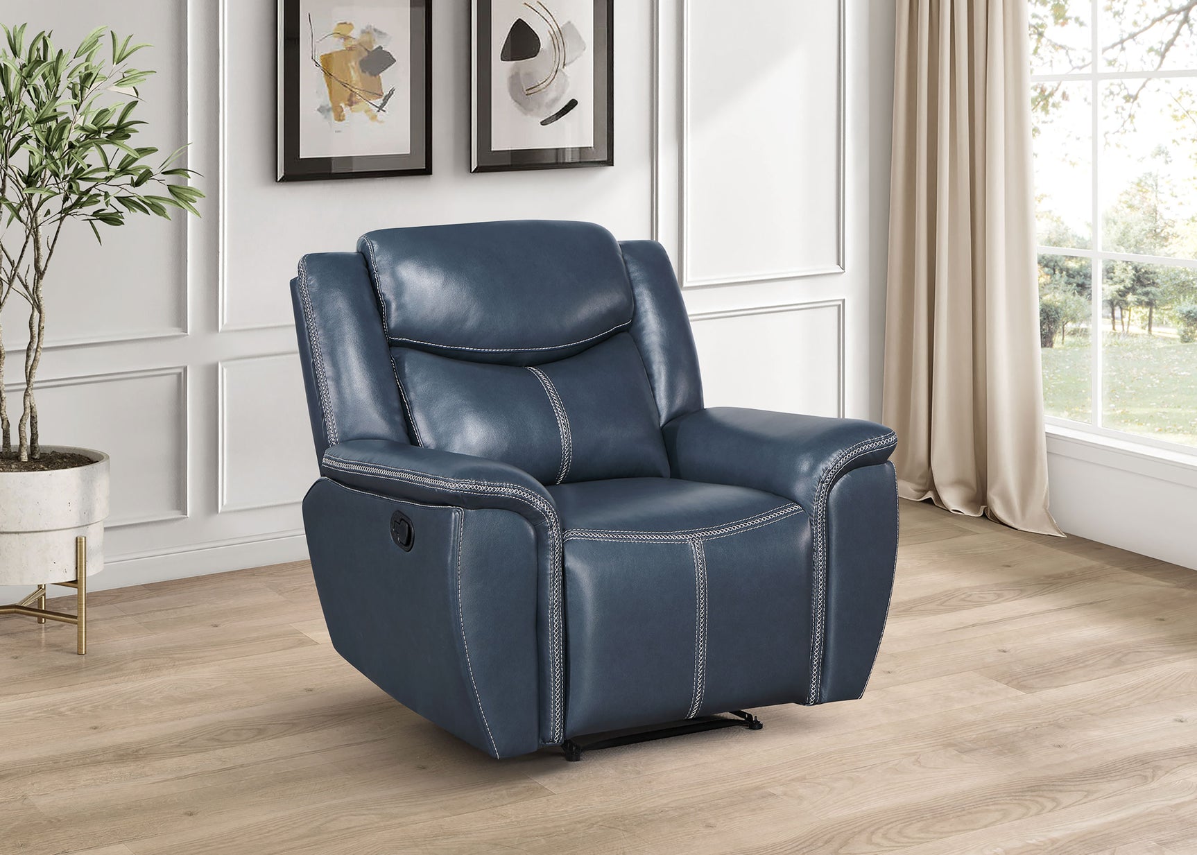 Sloane Blue Recliner - Ornate Home