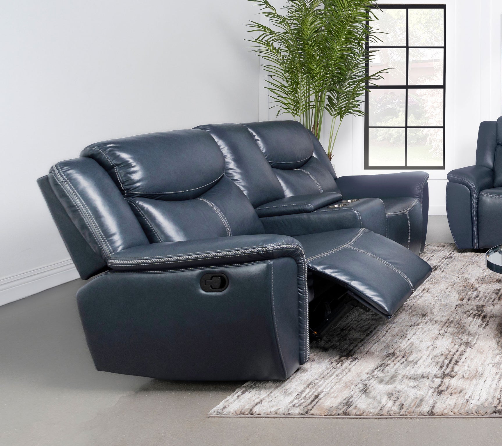 Sloane Blue Reclining Loveseat - Ornate Home