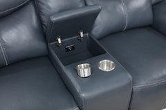 Sloane Blue Reclining Loveseat - Ornate Home