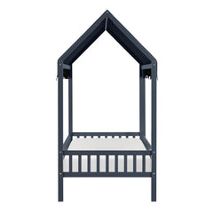 Sloane Blue Twin Canopy Platform Bed - Ornate Home
