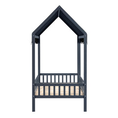 Sloane Blue Twin Canopy Platform Bed - Ornate Home
