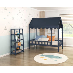 Sloane Blue Twin Canopy Platform Bed - Ornate Home