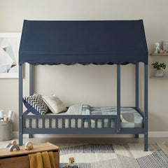 Sloane Blue Twin Canopy Platform Bed - Ornate Home