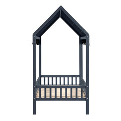 Sloane Blue Twin Canopy Platform Bed - Ornate Home