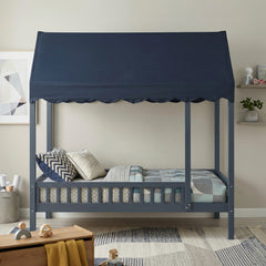 Sloane Blue Twin Canopy Platform Bed - Ornate Home