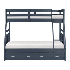 Sloane Blue Twin/Full Bunk Bed - Ornate Home
