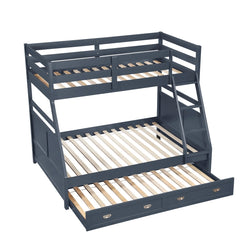 Sloane Blue Twin/Full Bunk Bed - Ornate Home