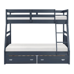 Sloane Blue Twin/Full Bunk Bed - Ornate Home