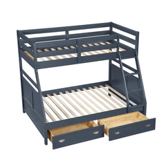 Sloane Blue Twin/Full Bunk Bed - Ornate Home