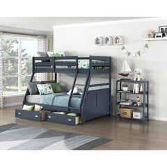 Sloane Blue Twin/Full Bunk Bed - Ornate Home