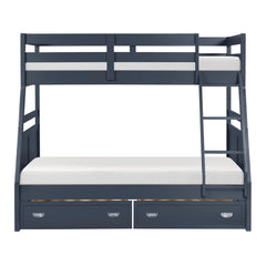 Sloane Blue Twin/Full Bunk Bed - Ornate Home