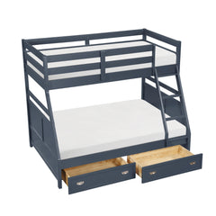 Sloane Blue Twin/Full Bunk Bed - Ornate Home