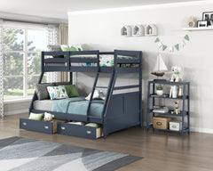 Sloane Blue Twin/Full Bunk Bed - Ornate Home