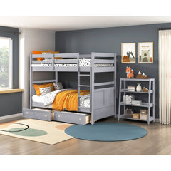 Sloane Gray 3 Fixed Shelves Bookcase - Ornate Home