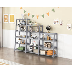 Sloane Gray 4 Fixed Shelves Bookcase - Ornate Home