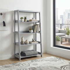 Sloane Gray 4 Fixed Shelves Bookcase - Ornate Home