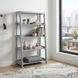 Sloane Gray 4 Fixed Shelves Bookcase - Ornate Home