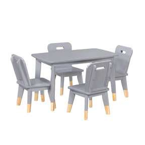 Sloane Gray 5-Piece Pack Children Table And Chairs Set - Ornate Home