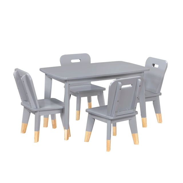 Sloane Gray 5-Piece Pack Children Table And Chairs Set - Ornate Home