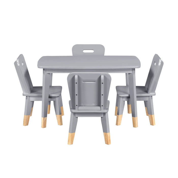 Sloane Gray 5-Piece Pack Children Table And Chairs Set - Ornate Home