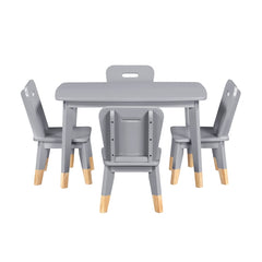 Sloane Gray 5-Piece Pack Children Table And Chairs Set - Ornate Home
